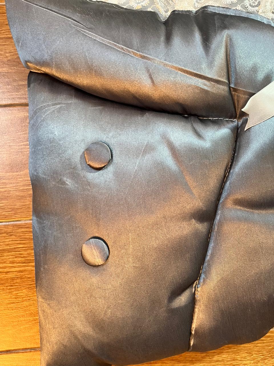 Little Flower – Soft Satin Newborn Baby Wrapping Nest with Pillow – Gery