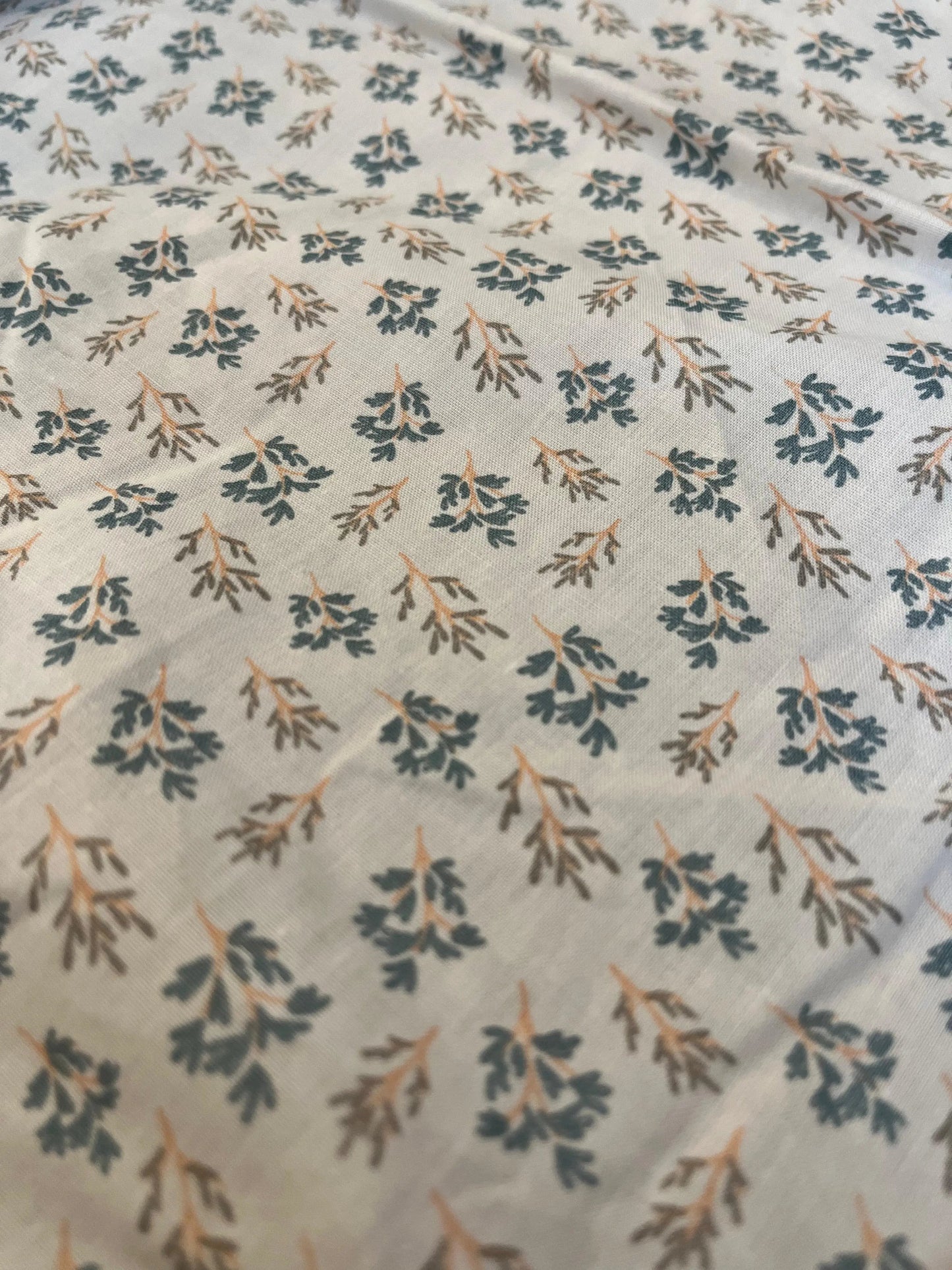 Baby Cot Bedding Set – 10-Piece Soft Cotton Set with Green Flower on White Cot set (0–3 Years) Little Flower