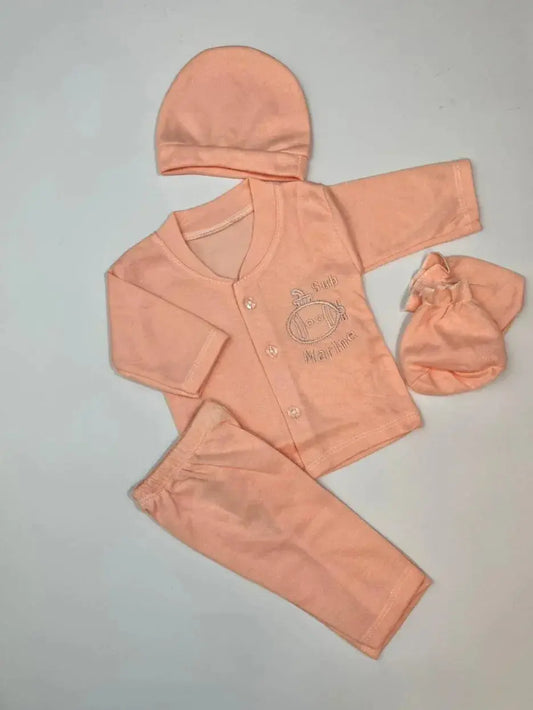 4-Piece Newborn Baby Clothing Set Pack of 3 | Soft Fabric Outfit for 0β6 Months - Little Flower