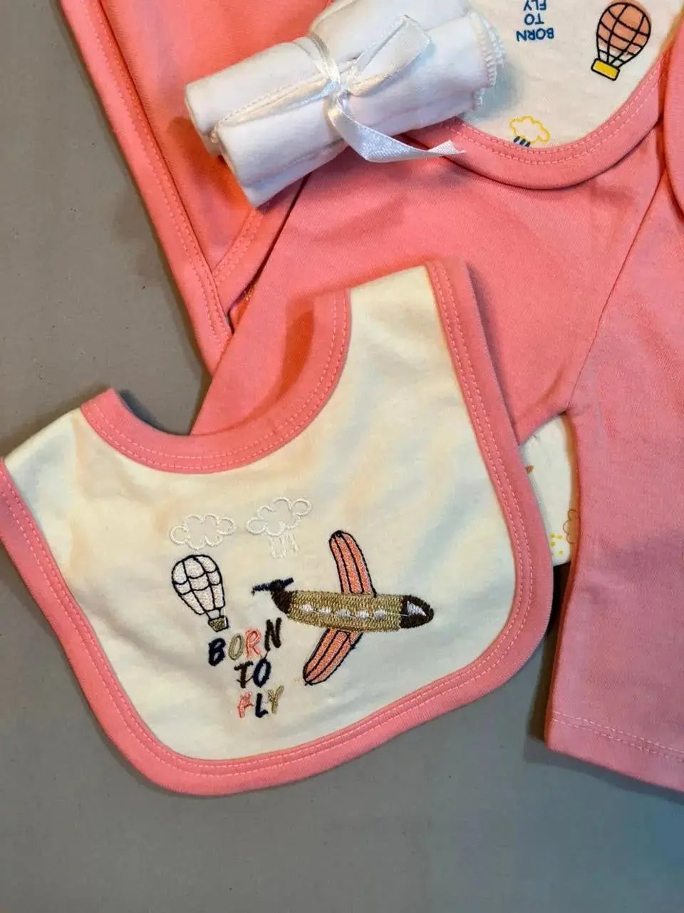 Born To Fly Baby Gift Set | 8-Piece Cotton Newborn Outfit & Essentials