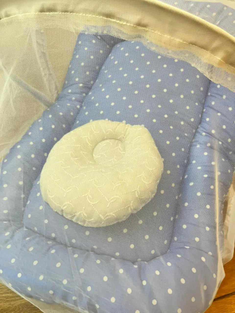 Baby Net Bed With Pillow | Light blue big bot Chicken