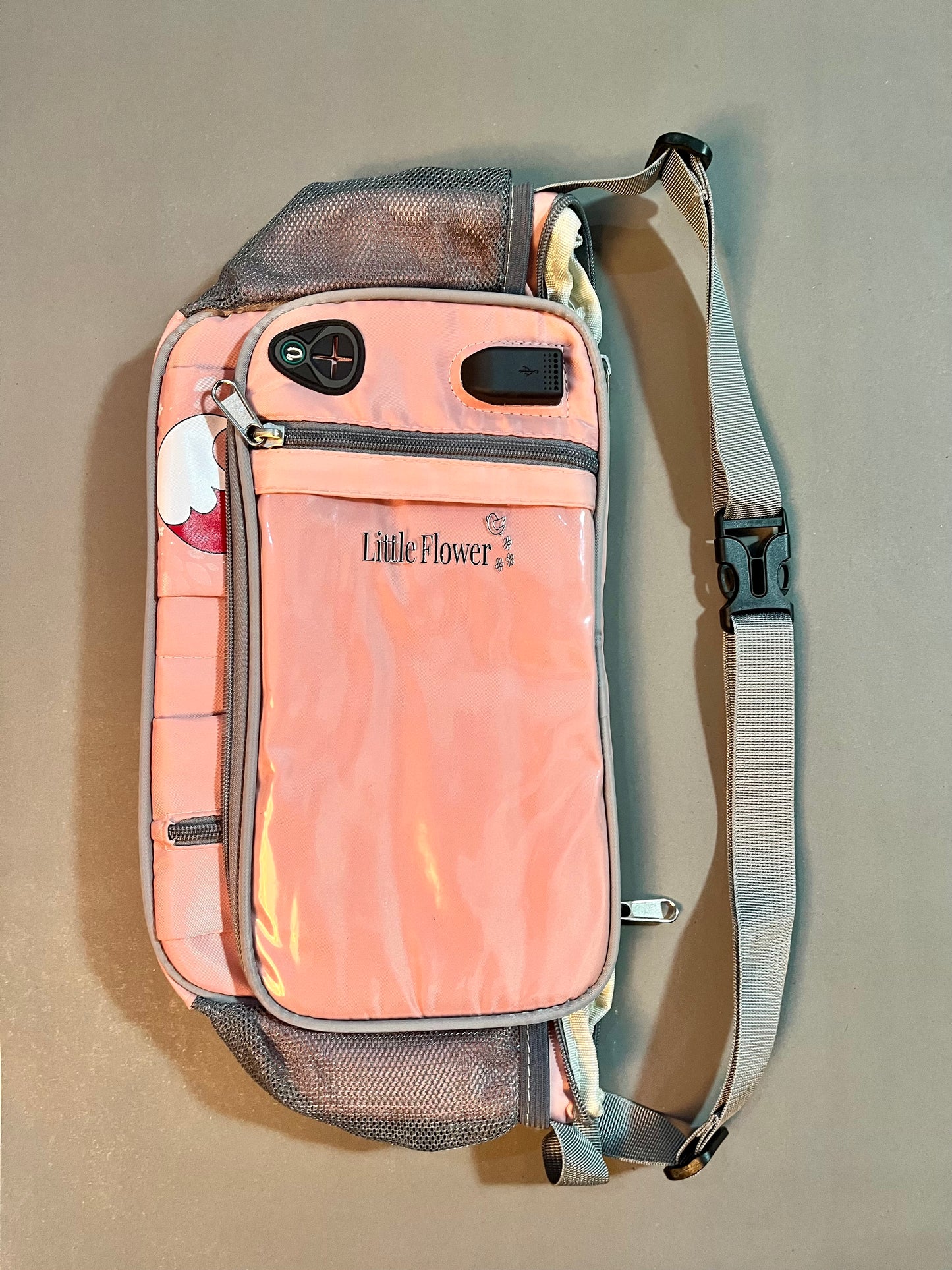 Multifunctional Baby Diaper Bag with USB Port – Waterproof, Spacious & Stylish Mommy Bag (Grey-Yellow)