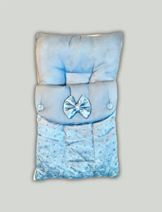 Little Flower Baby Carry Nest – Soft, Safe & Snuggly Sleep Pod on Blue (0–12 Months)