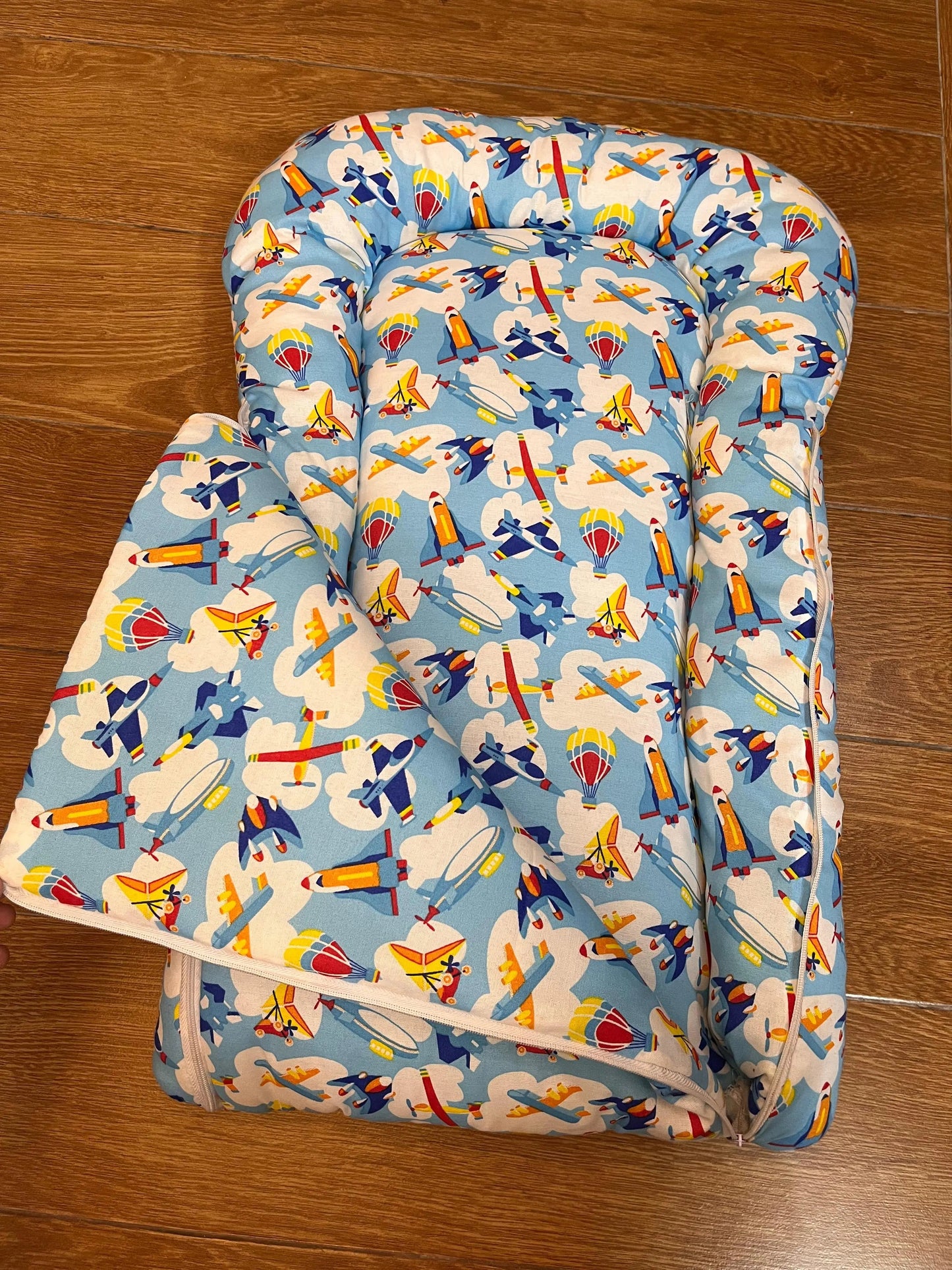 8Pc Baby Bedding Set on Soft Cotton Fabric with Planes Theme (0–2 Years) Little Flower