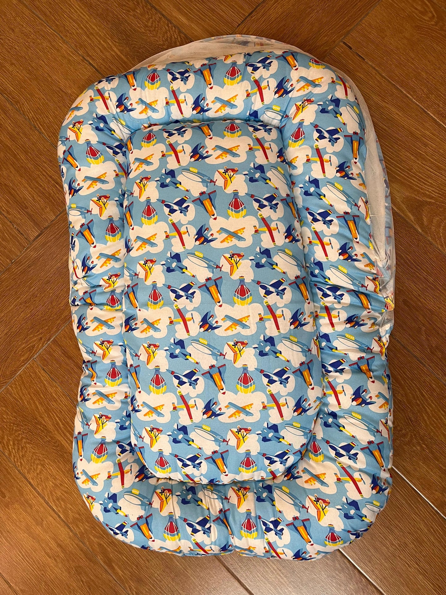 8Pc Baby Bedding Set on Soft Cotton Fabric with Planes Theme (0–2 Years) Little Flower