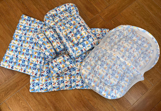 8Pc Baby Bedding Set on Soft Cotton Fabric with Planes Theme (0–2 Years) Little Flower