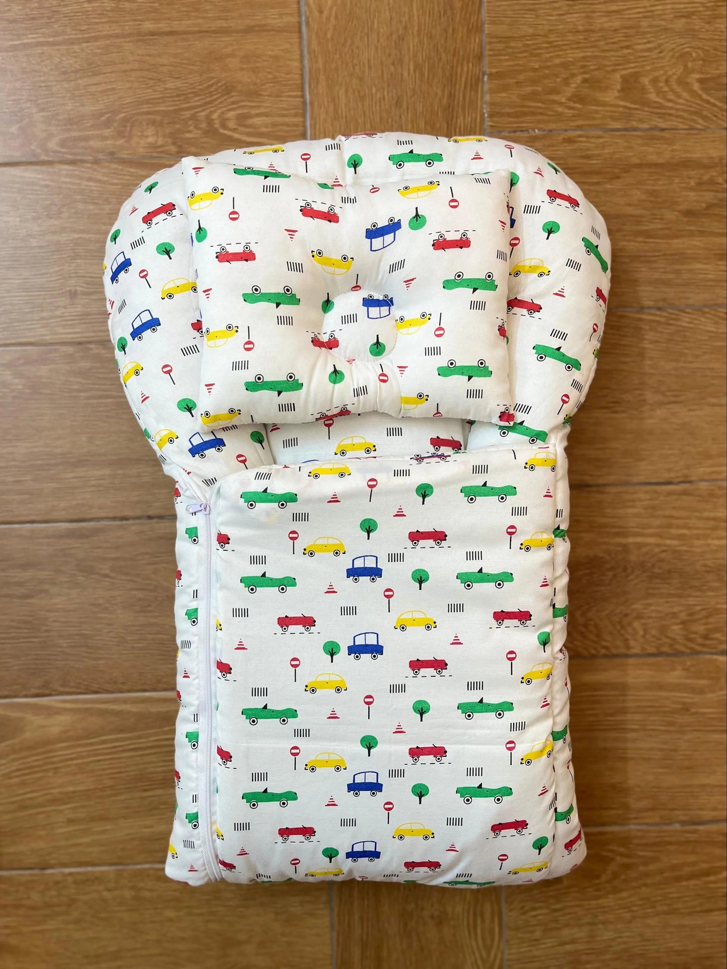 8Pc Baby Bedding Set on Soft Cotton Fabric with Car Theme (0–2 Years) Little Flower