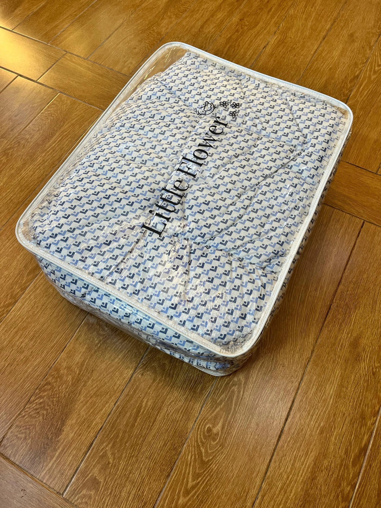 Baby Cot Bedding Set – 10-Piece Soft Cotton Set with Green Boxes On while  (0–3 Years) Little Flower