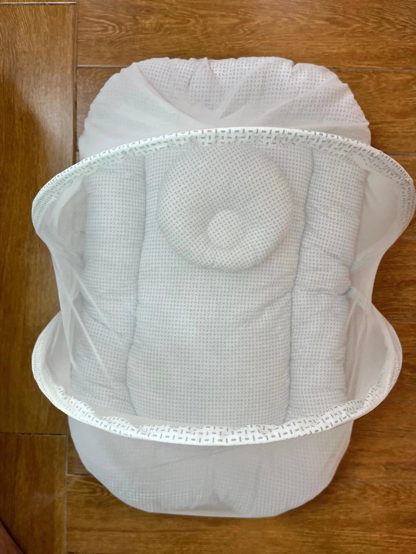 Baby Bed with Net with Pillow – (0–2 Year) | Black Small Line or White Little Flower