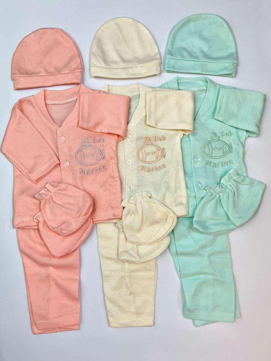 4-Piece Newborn Baby Clothing Set Pack of 3 | Soft Fabric Outfit for 0–6 Months