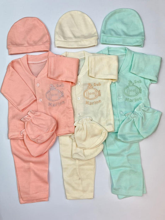 4-Piece Newborn Baby Clothing Set Pack of 3 | Soft Fabric Outfit for 0–6 Months