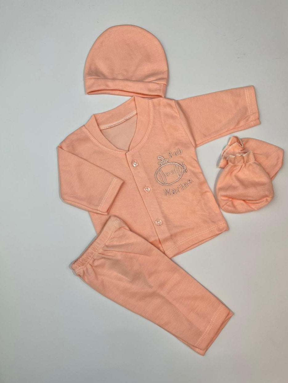 4-Piece Newborn Baby Clothing Set Pack of 3 | Soft Fabric Outfit for 0–6 Months