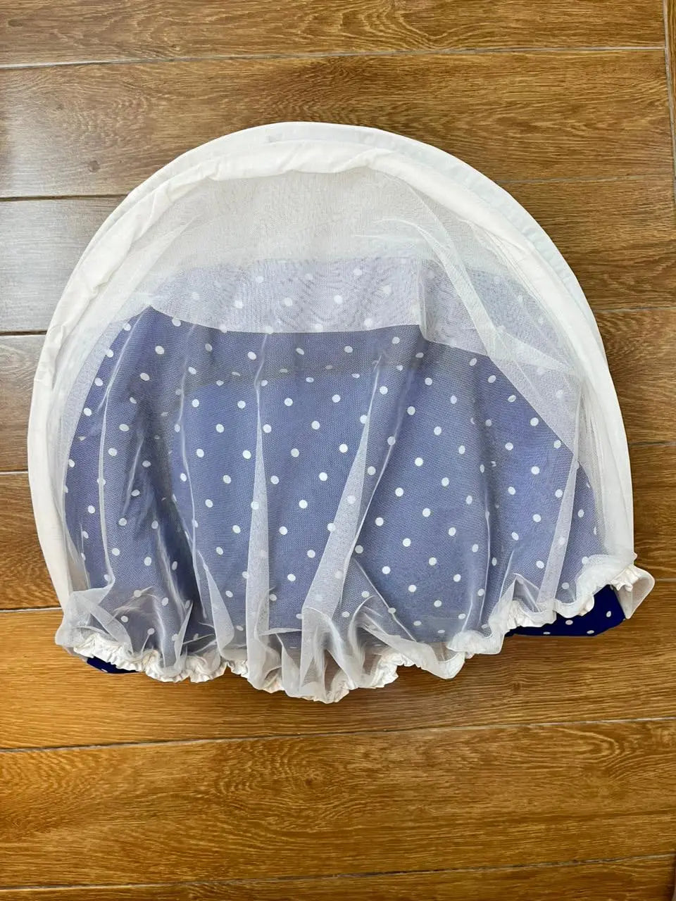Baby Net Bed With Pillow | Blue dots