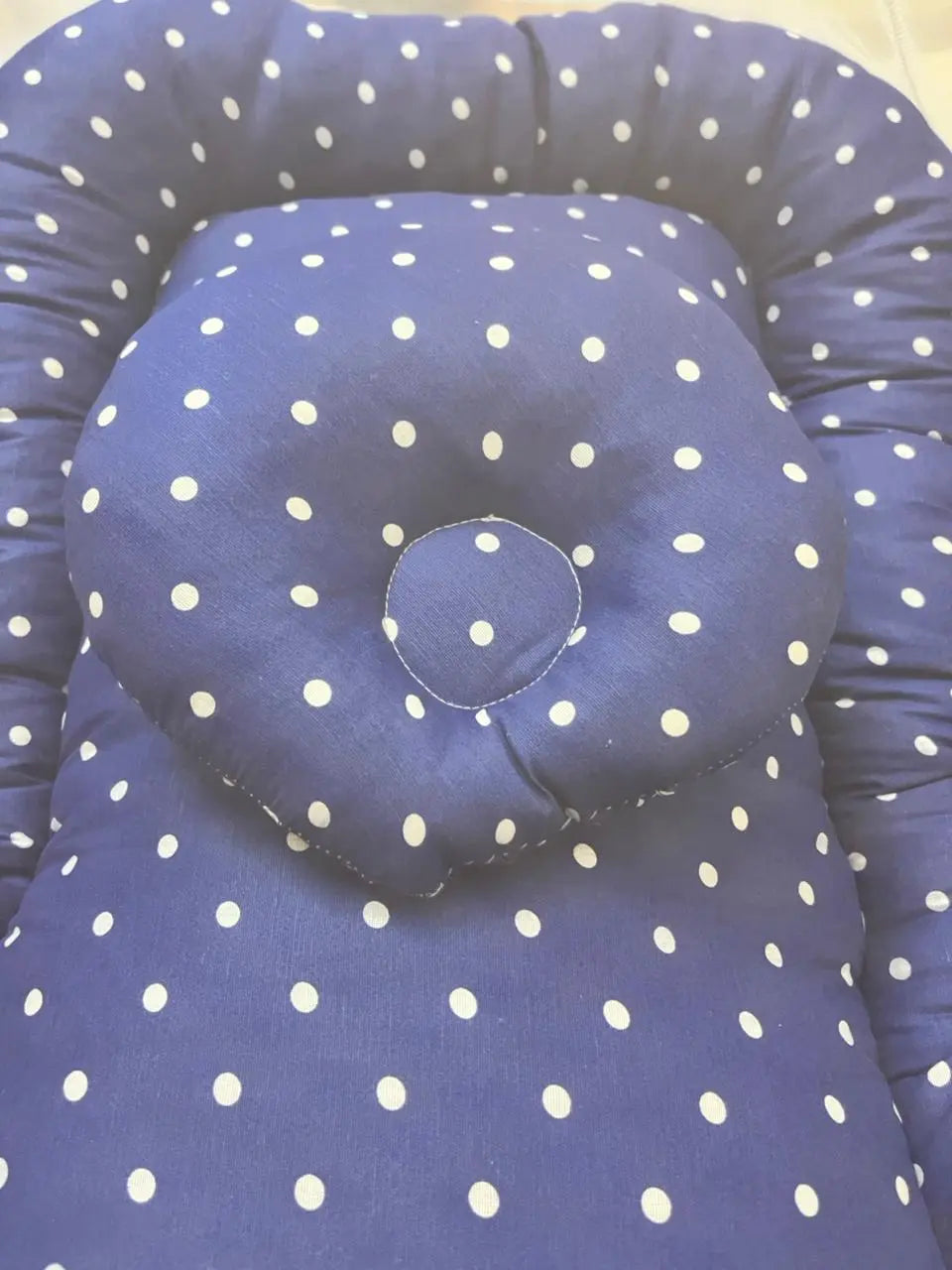 Baby Net Bed With Pillow | Blue dots