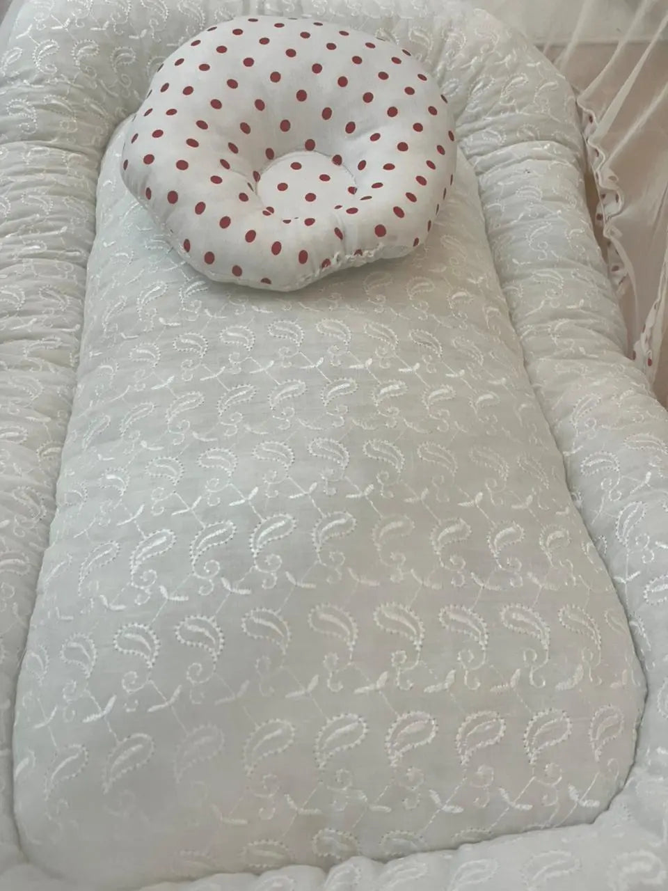 Baby Net Bed With Pillow | Red Dots Chicken