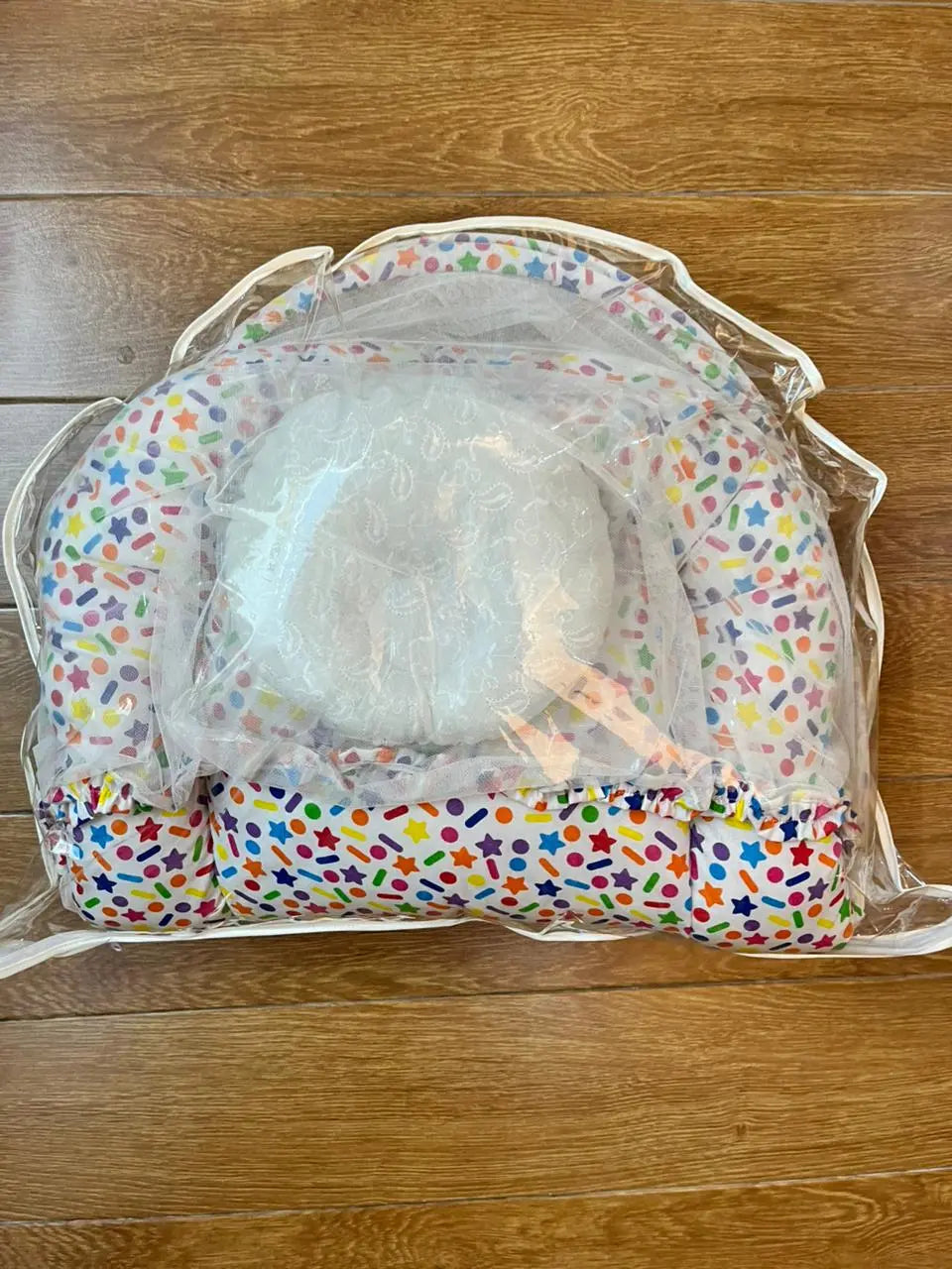 Baby Net Bed With Pillow | Colorful star Chicken