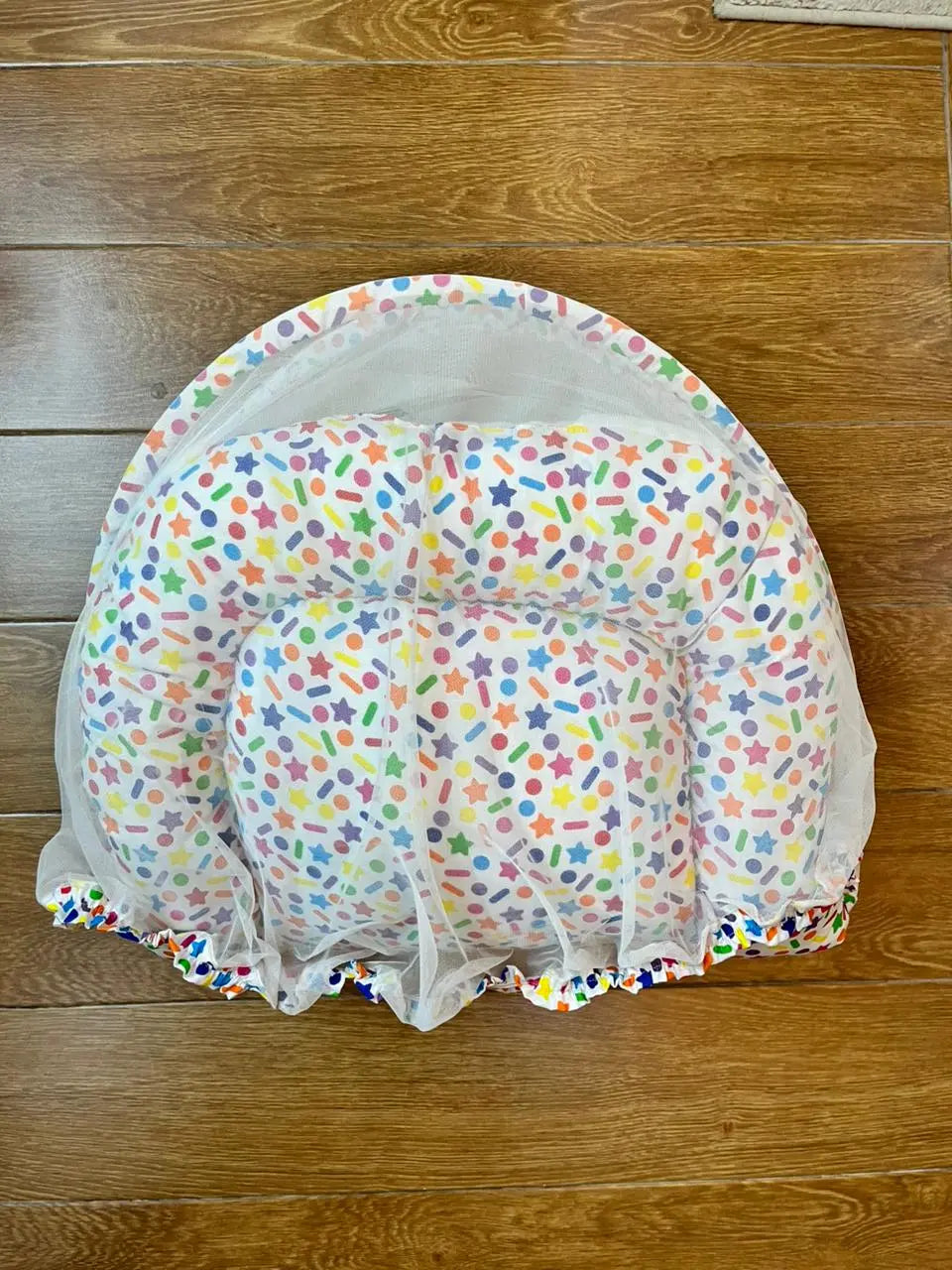 Baby Net Bed With Pillow | Colorful star Chicken