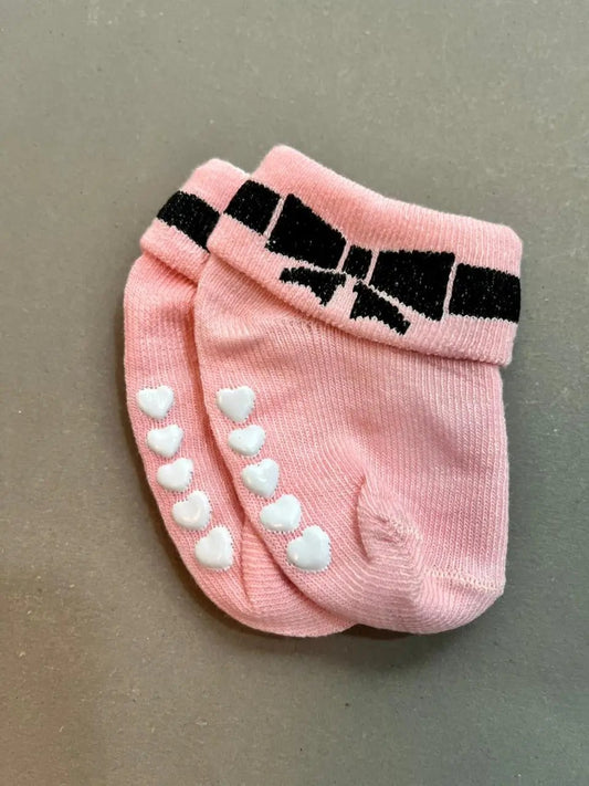 3-Pair Baby Anti-Slip Socks Set – Soft & Stretchable Grip Socks for Newborn (0–6 Months)