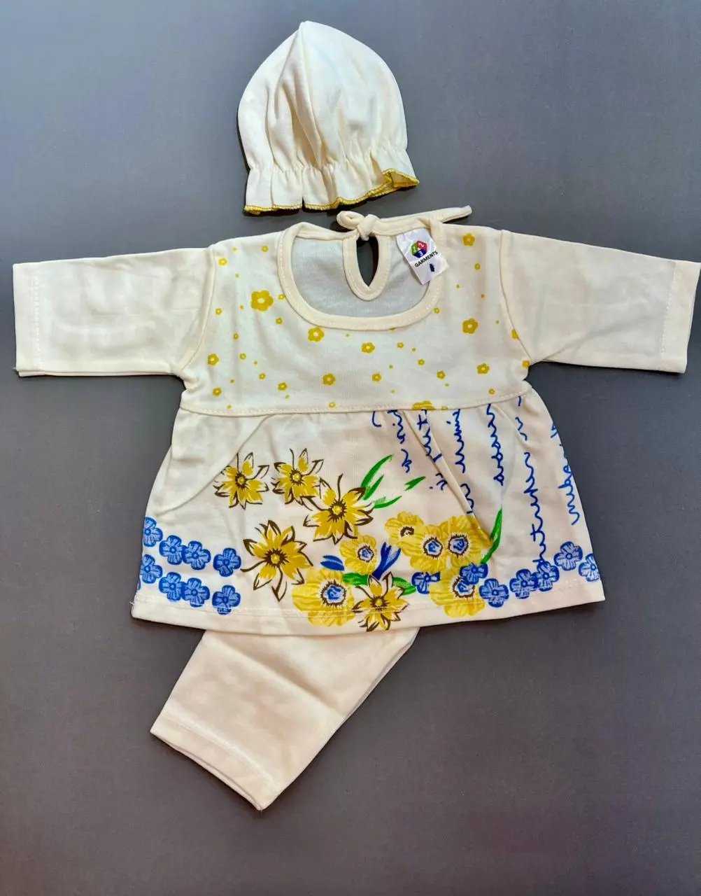 Baby Frock Suit Set Pack of 3– Soft Cotton, Comfortable Daily Wear (0–6 Months)