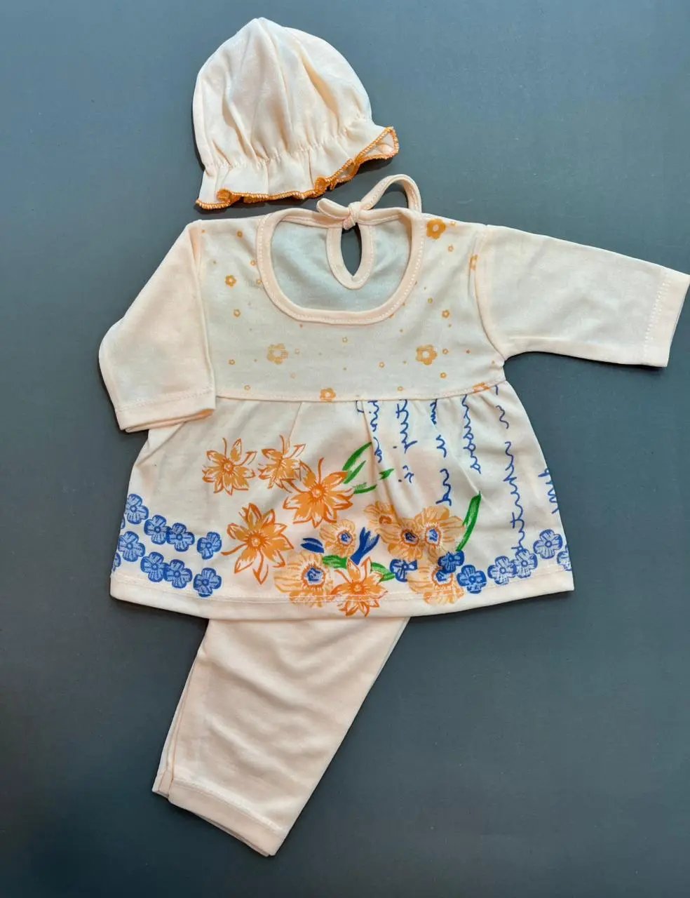 Baby Frock Suit Set Pack of 3– Soft Cotton, Comfortable Daily Wear (0–6 Months)