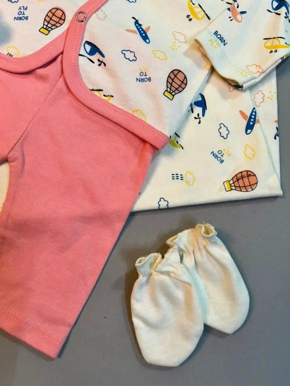 Born To Fly Baby Gift Set | 8-Piece Cotton Newborn Outfit & Essentials