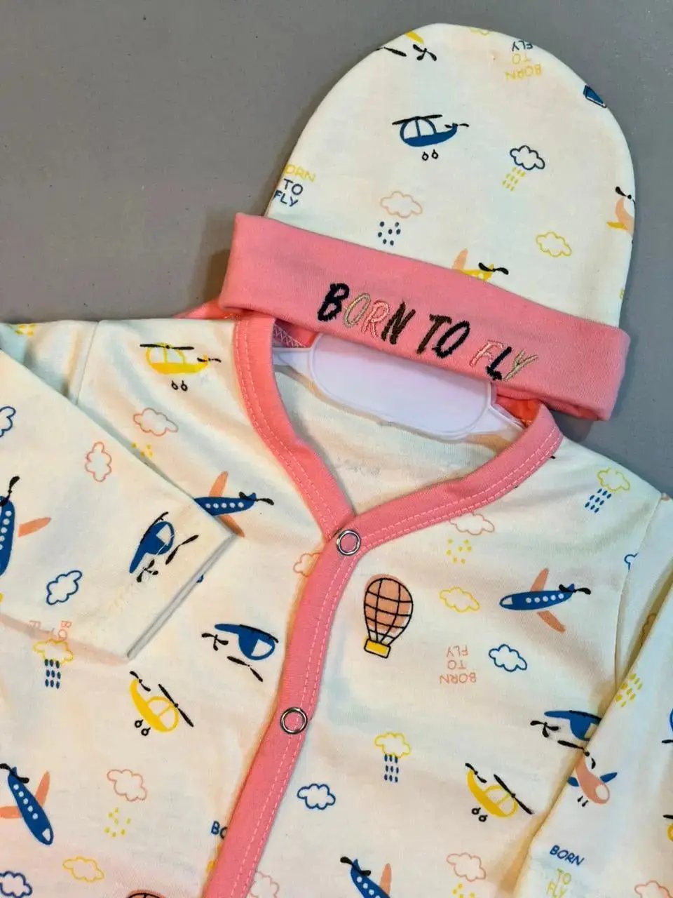 Born To Fly Baby Gift Set | 8-Piece Cotton Newborn Outfit & Essentials