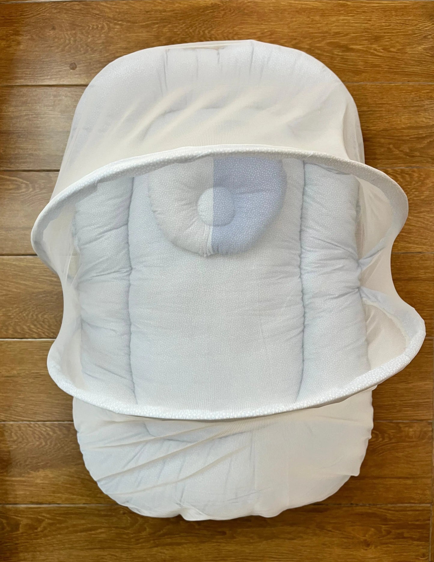 Baby Net Bed With Pillow | White dots on Sky blue