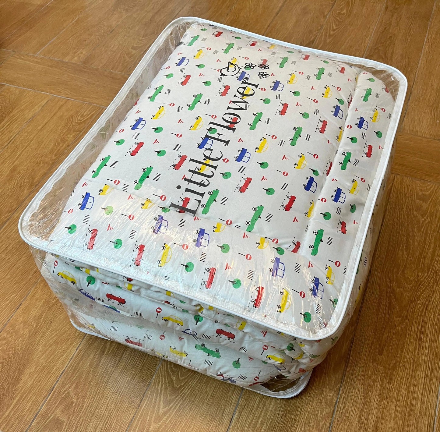 8Pc Baby Bedding Set on Soft Cotton Fabric with Car Theme (0–2 Years) Little Flower