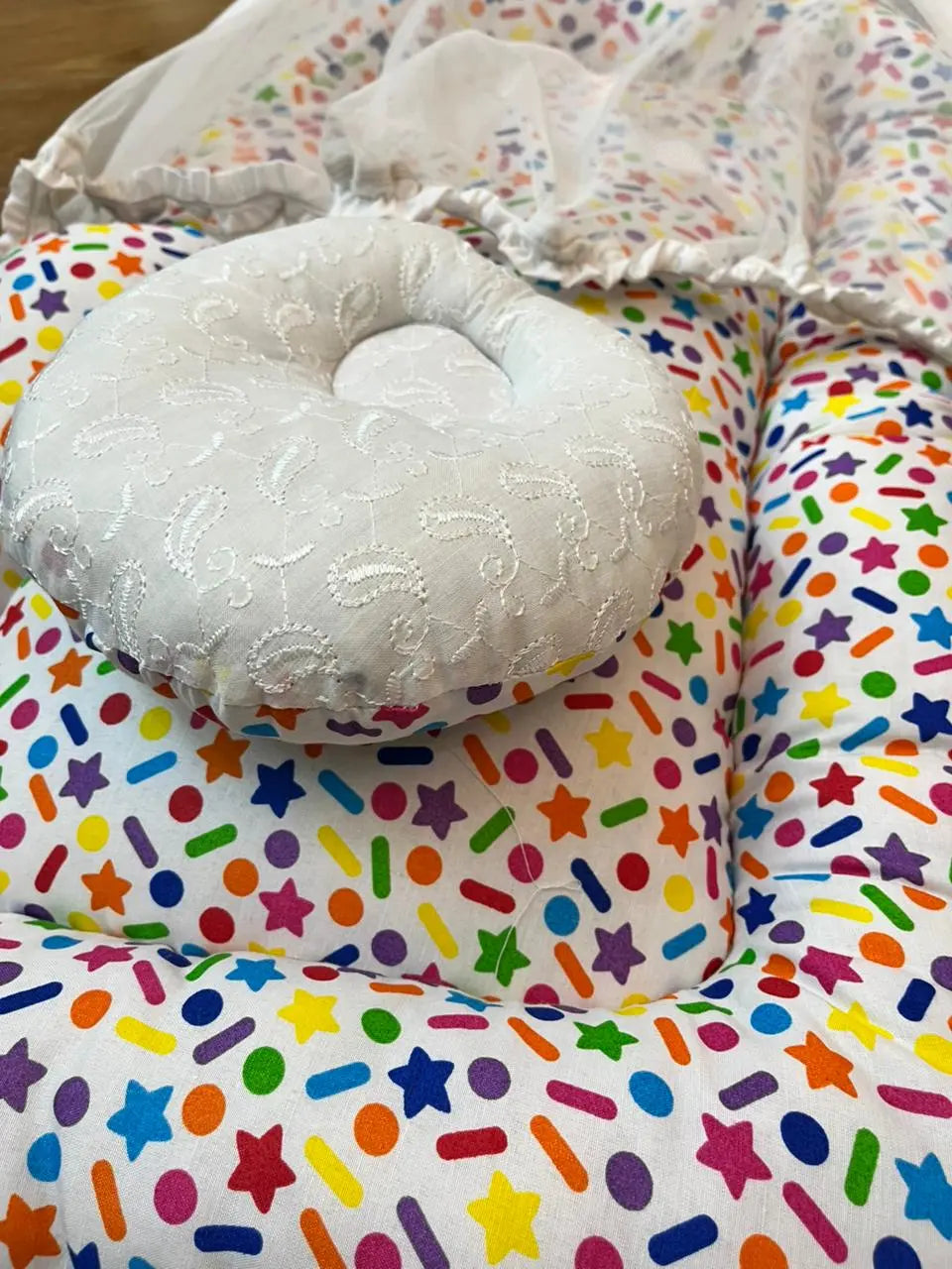 Baby Net Bed With Pillow | Colorful star Chicken