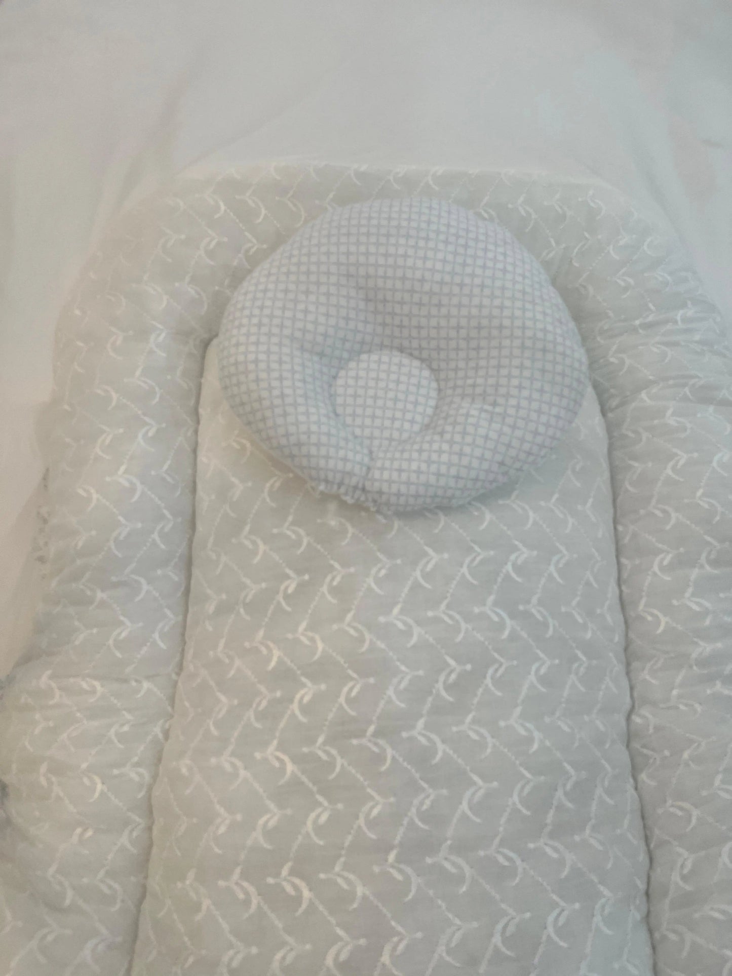 Baby Net Bed With Pillow | Blue white box chicken