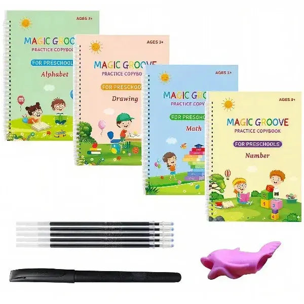 Little Flower Learning Bundle |4 Magic Water Books with 4 Pens + 4 Magic Practice Books with 10 refills - Little Flower 
