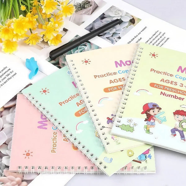 Little Flower Kids Magic Practice Book Set – 4-in-1 Reusable Workbook (Age 2+)