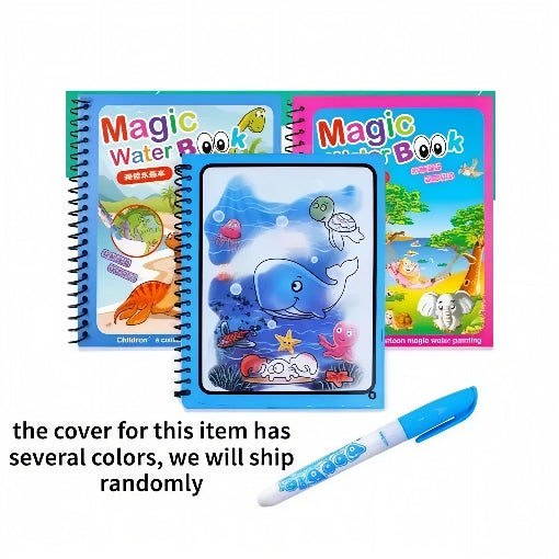 Pack of 3 Magic Water Painting 3Book + 3Pen | Reusable Color Reveal Pages